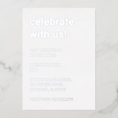 Invitation à l'huile d'argent blanc Dusty Mariage (Recto)