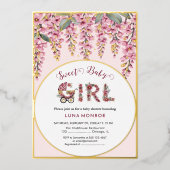 Invitation à l'huile de Baby shower d'arbre en fle (Recto)