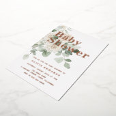 Invitation à l'huile de Baby shower or Rose blanc (Rotation)