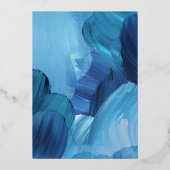 Invitation à l'huile de Faire-part de mariage bleu (Verso)