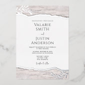 Invitation à l'huile de Mariage de Birch Rustique (Recto)
