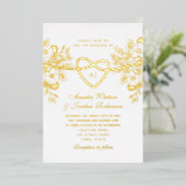 Invitation à l'huile de Mariage doré Floral (Debout devant)