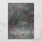 Invitation à l'huile de Mariage floral foncé et hu (Verso)