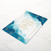 Invitation à l'huile de Mariage Turquoise et Gold (Rotation)