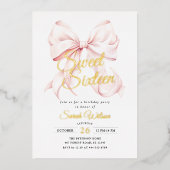 Invitation à l'huile de Sweet sixteen rose Bow (Recto)