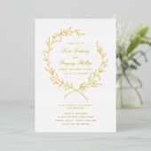 Invitation à l'huile d'or de feuille d'olive romai (Debout devant)