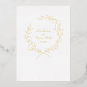 Invitation à l'huile d'or de feuille d'olive romai (Verso)