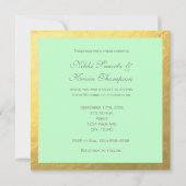 Invitation à l'huile d'or rayée verte et blanche (Dos)