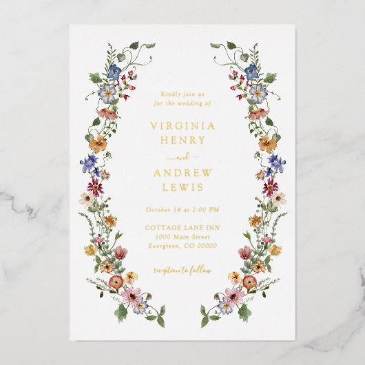 Invitation à l'huile florale d'aquarelle (Recto)