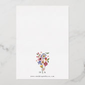 Invitation à l'huile florale d'aquarelle (Verso)