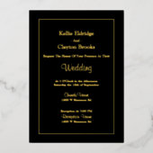 Invitation à l'huile Mariage simple à cadre noir (Recto)