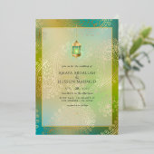 Invitation à l'huile turquoise et à l'huile d'or M (Debout devant)