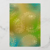 Invitation à l'huile turquoise et à l'huile d'or M (Verso)