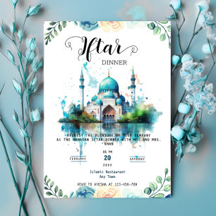 Invitation à l'Iftar de la mosquée à l'aquarelle f