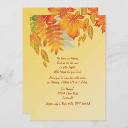 Invitation à l'impression d'automne (Devant / Derrière)