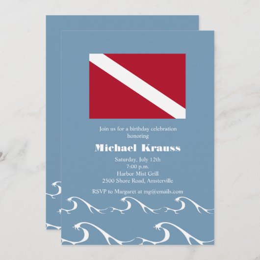 Invitation à l'indicateur de plongée (Devant / Derrière)