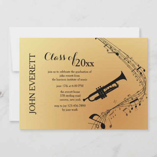 Invitation à l'instrument de musique de trompette (Devant)