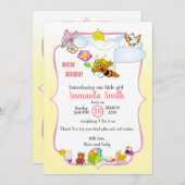 invitation à l'introduction des bébés, fille (Devant / Derrière)