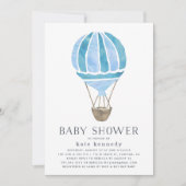Invitation À l'invitation du Baby shower aérien | Bleu (Devant)