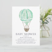 Invitation À l'invitation du Baby shower aérien | Mention (Debout devant)
