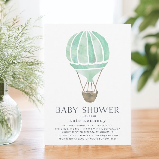 Invitation À l'invitation du Baby shower aérien | Mention