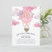 Invitation À l'invitation du Baby shower aérien | Rose (Debout devant)