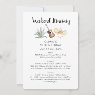 Invitation à l'itinéraire d'anniversaire de week-e