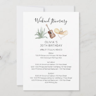 Invitation à l'itinéraire d'anniversaire de week-e
