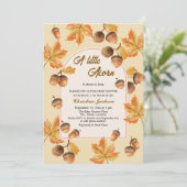 Invitation A Little Acorn Fall Maple Leaves Baby Shower (Debout devant)