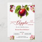 Invitation A Little Apple Is On The Way | Fall Baby Shower  (Devant / Derrière)