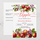 Invitation A Little Apple Is On The Way | Fall Baby Shower  (Devant / Derrière)