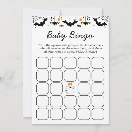 Invitation A Little Boo Is Almost Due Halloween Baby Shower  (Devant)