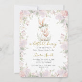 Invitation A little Bunny Is On The Way Baby Shower (Devant)