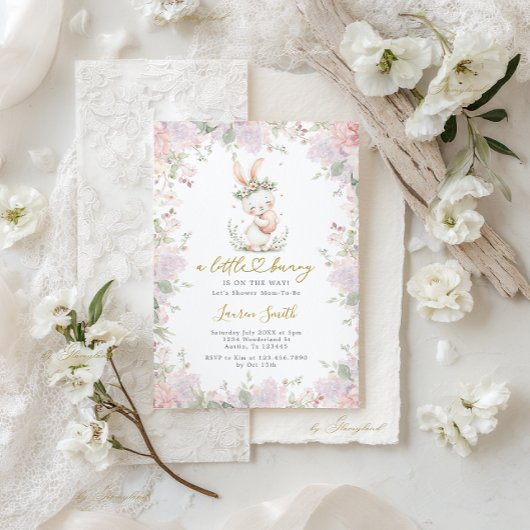 Invitation A little Bunny Is On The Way Baby Shower