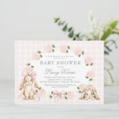Invitation A little bunny is on the way, bunny baby shower (Debout devant)