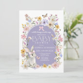 Invitation A Little Bunny Wildflower Baby Shower (Debout devant)