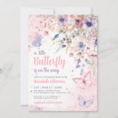 Invitation A Little Butterfly Wildflower Baby Shower (Devant)
