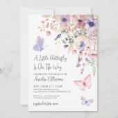 Invitation A Little Butterfly Wildflower Baby Shower (Devant)