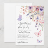 Invitation A Little Butterfly Wildflower Baby Shower (Devant / Derrière)