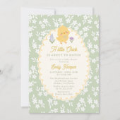 Invitation A little Chick is about to hatch Baby shower (Devant)