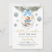 Invitation A Little Cookie Baubles Gingerbread Baby Shower (Devant)