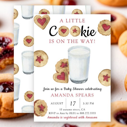 Invitation A Little cookie is on the way Baby shower