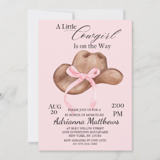 Invitation A Little Cowgirl is on the Way Baby Shower Theme