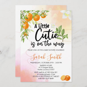 Invitation A Little Cutie est sur le chemin Orange Baby showe