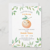 Invitation A Little Cutie Orange Gingham Citrus Baby Shower (Devant)