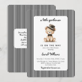 Invitation A little Gentleman Baby Shower Boy (Devant / Derrière)