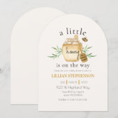 Invitation A Little Honey Is On The Way Bee Baby Shower (Devant / Derrière)