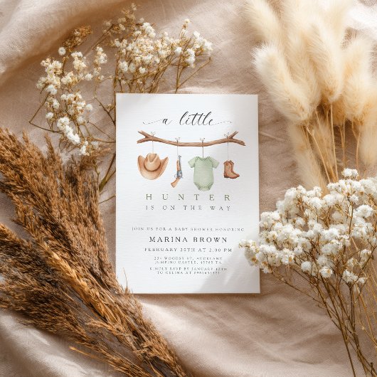 Invitation A little hunter is on the way baby shower