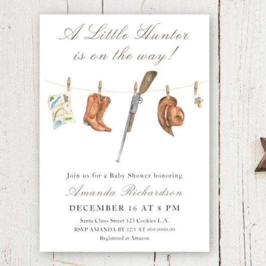 Invitation A Little Hunter is on the way Baby Shower