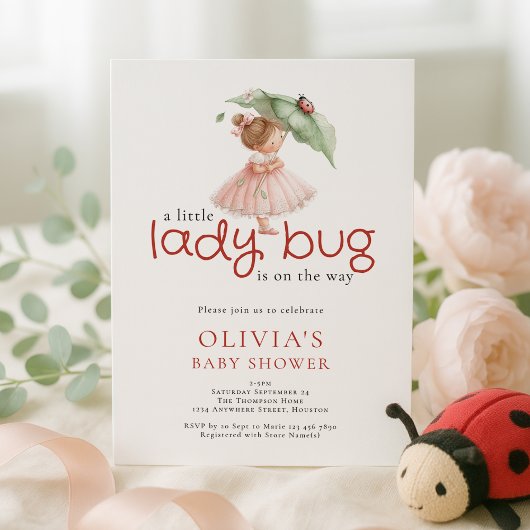 Invitation A Little Lady Bug Baby Shower
